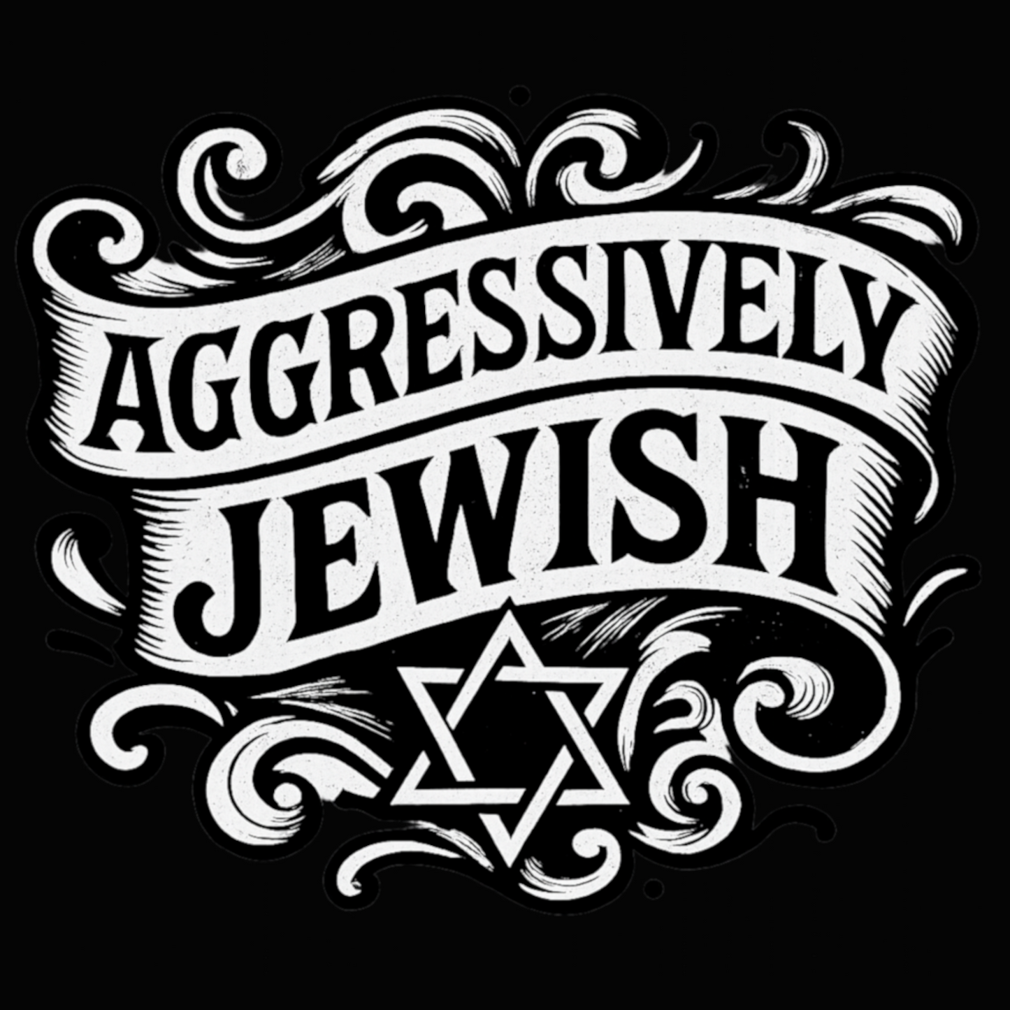 Aggressively Jewish logo - 5x5 inch magnetic car "sticker"