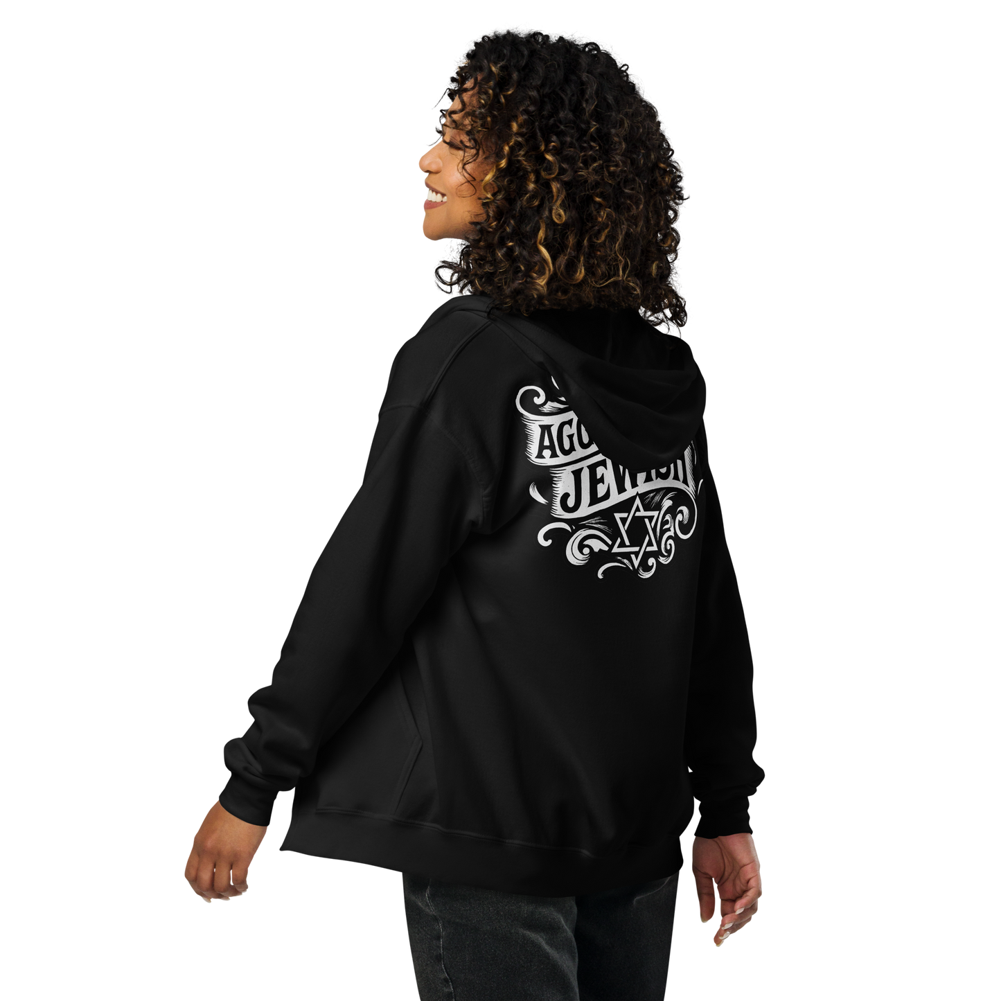 Aggressively Jewish - Unisex heavy blend zip hoodie (double-sided)