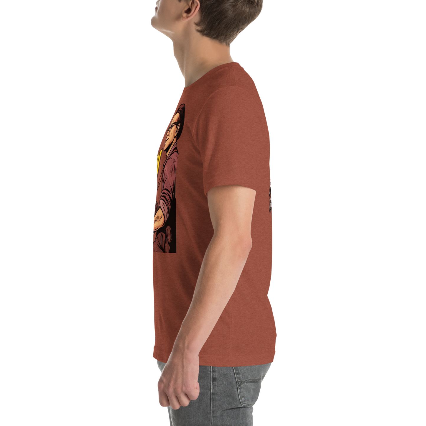 זה עלינו ("It's on us") double-sided with sleeve logo - Men's/Unisex t-shirt