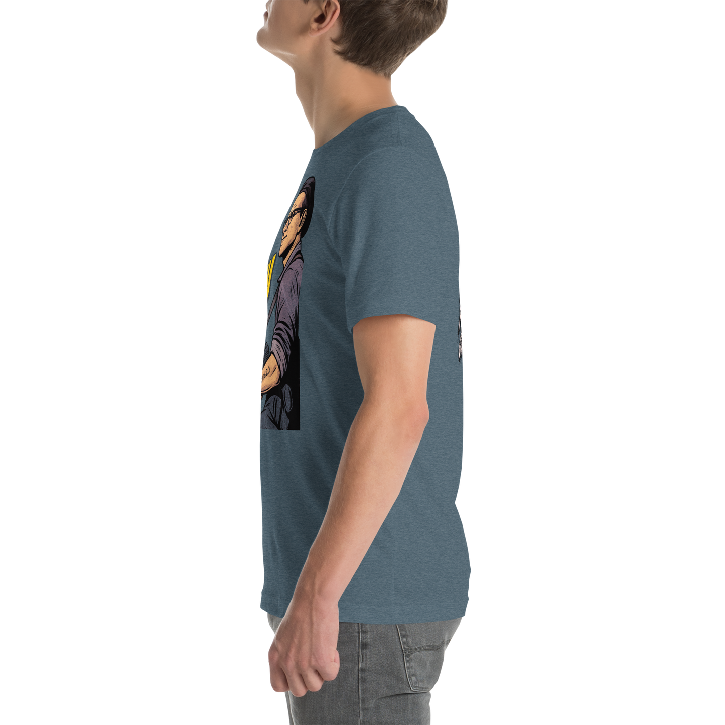 זה עלינו ("It's on us") double-sided with sleeve logo - Men's/Unisex t-shirt