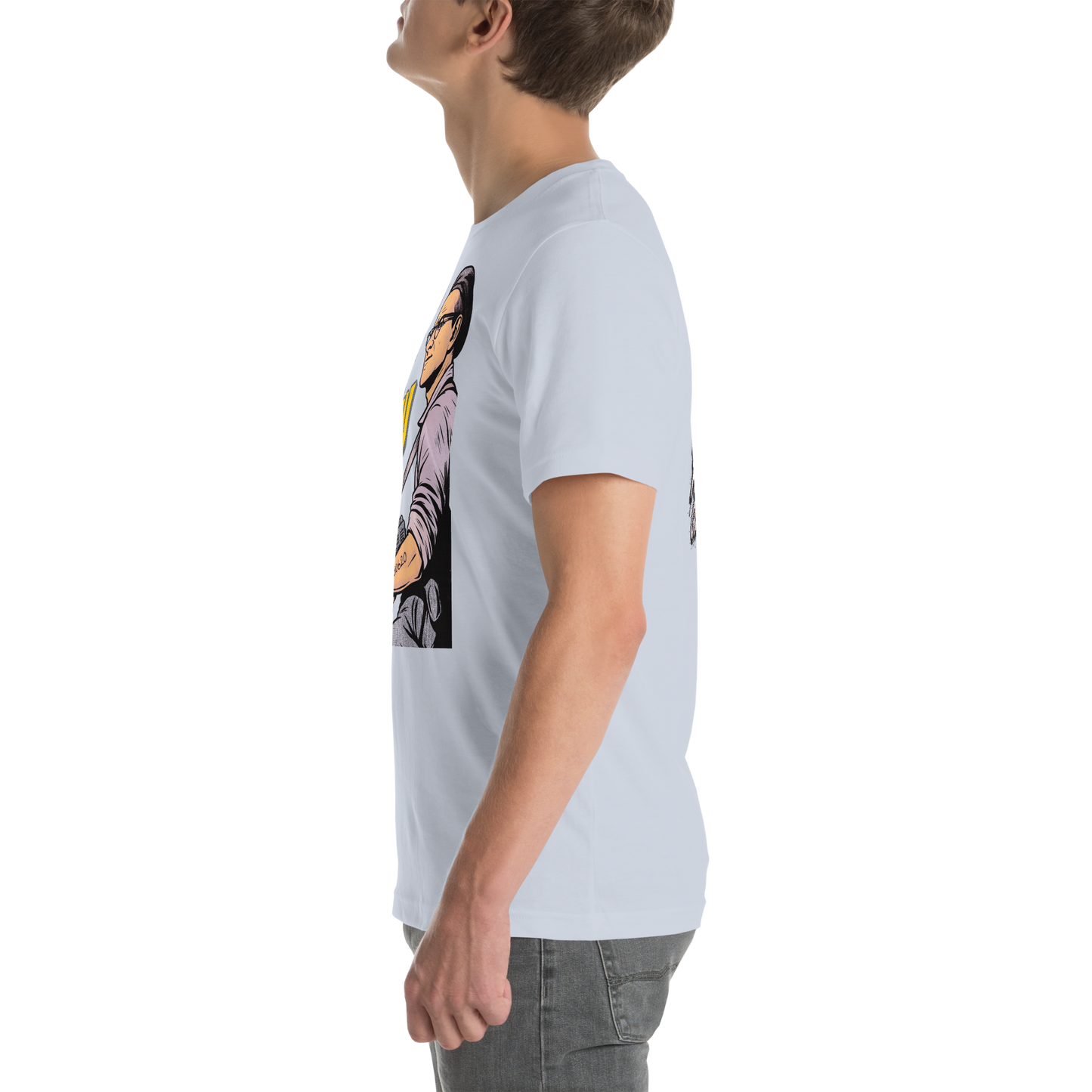 זה עלינו ("It's on us") double-sided with sleeve logo - Men's/Unisex t-shirt