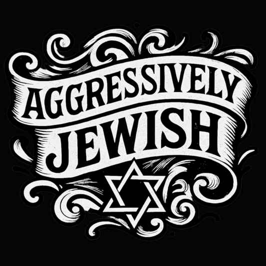 Aggressively Jewish logo - 5x5 inch magnetic car "sticker"