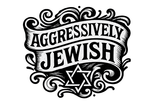 create a logo for the brand Aggressively Jewish in a design that looks like a tattoo style, and make the background transparent