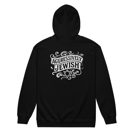 Aggressively Jewish - Unisex heavy blend zip hoodie (double-sided)