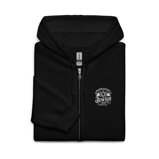 Aggressively Jewish - Unisex heavy blend zip hoodie (double-sided)