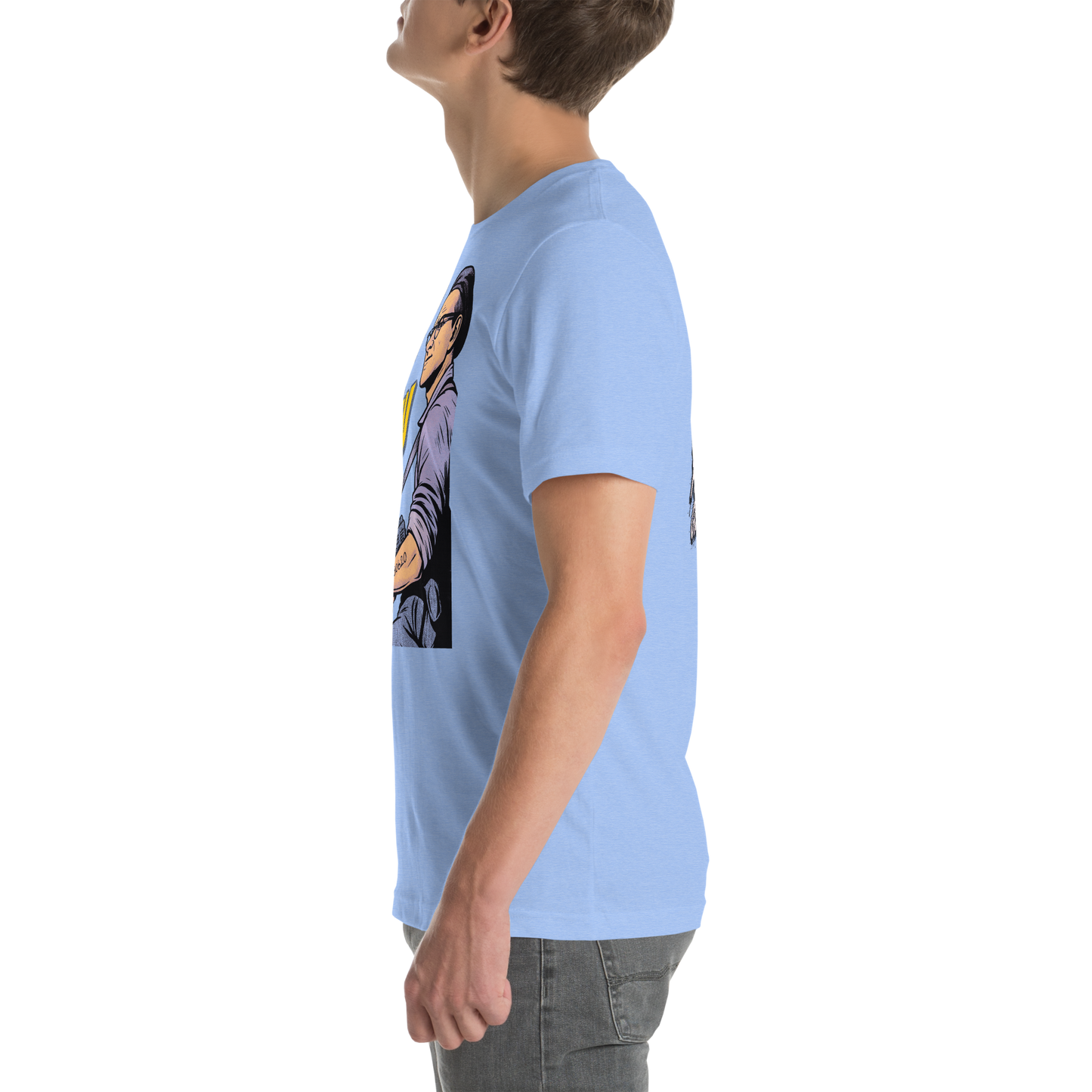 זה עלינו ("It's on us") double-sided with sleeve logo - Men's/Unisex t-shirt