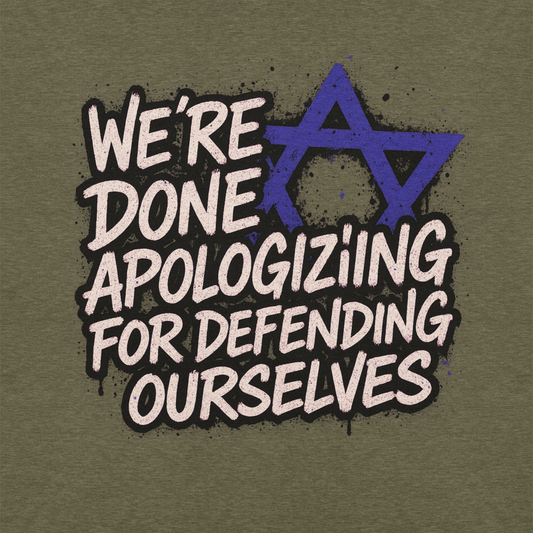 We're done apologizing for defending ourselves (no logos) - Men's/Unisex t-shirt
